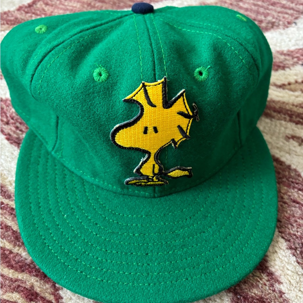 Green and Yellow Snapback Hat with Cartoon Character